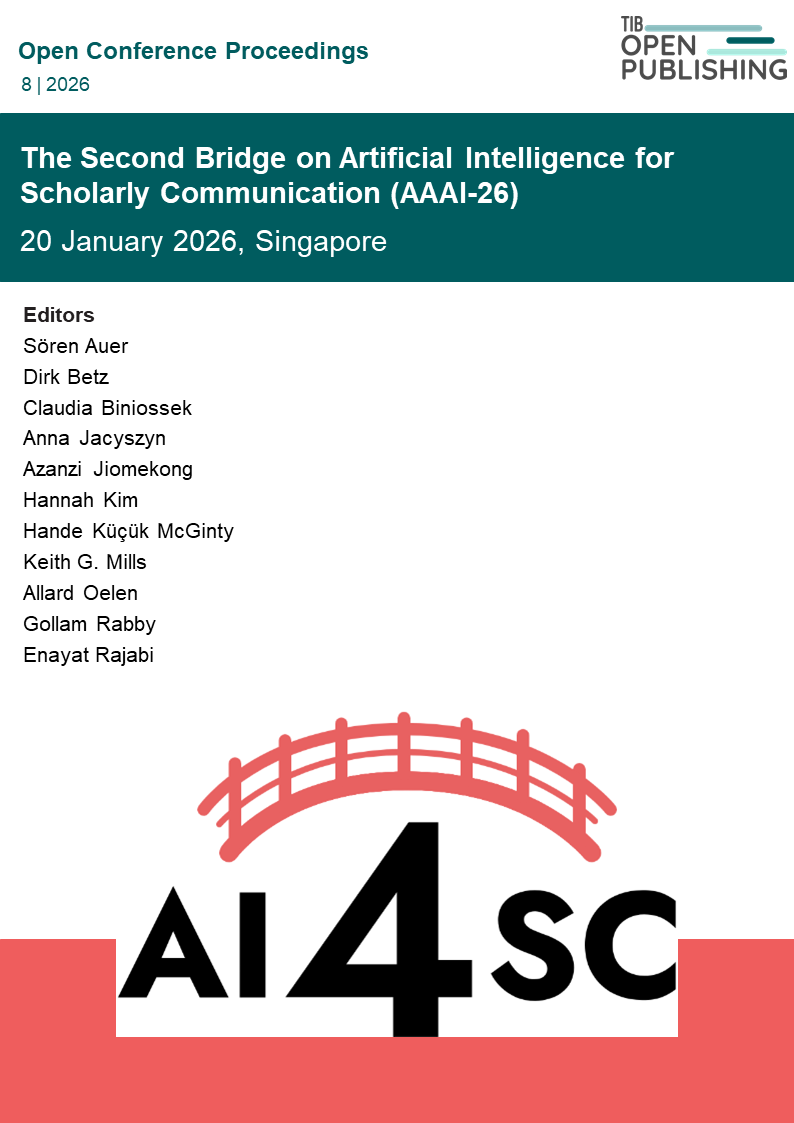 Cover Volume "The Second Bridge on Artificial Intelligence for Scholarly Communication (AAAI-26)"