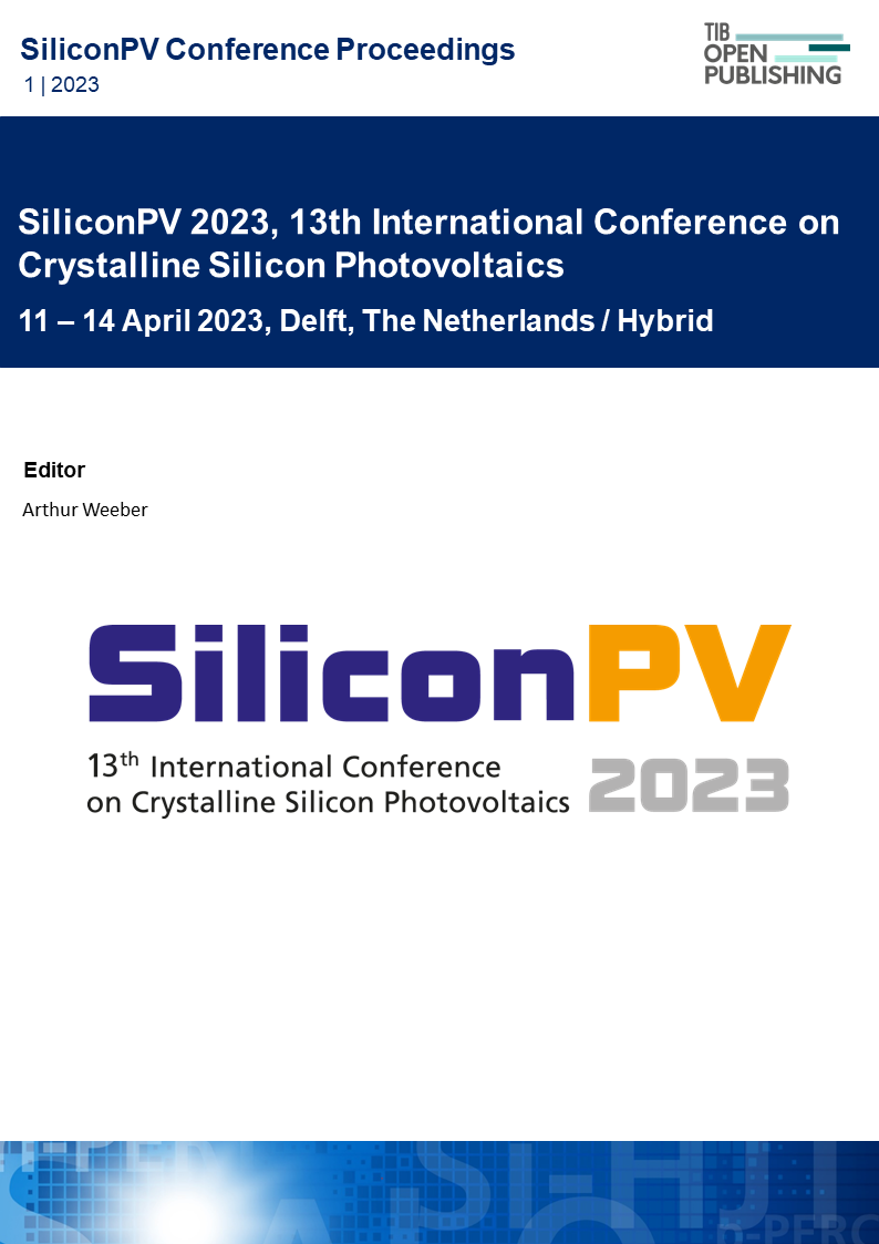                     View Vol. 1 (2023): SiliconPV 2023, 13th International Conference on Crystalline Silicon Photovoltaics
                