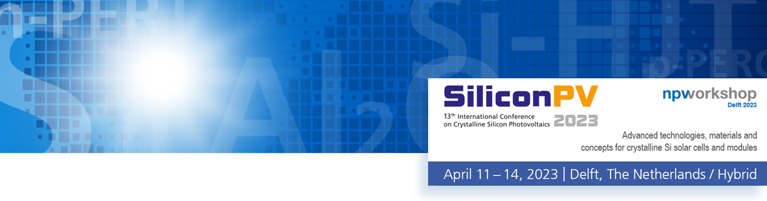 Banner of the 13th International Conference on Crystalline Silicon Photovoltaics SiliconPV 2023