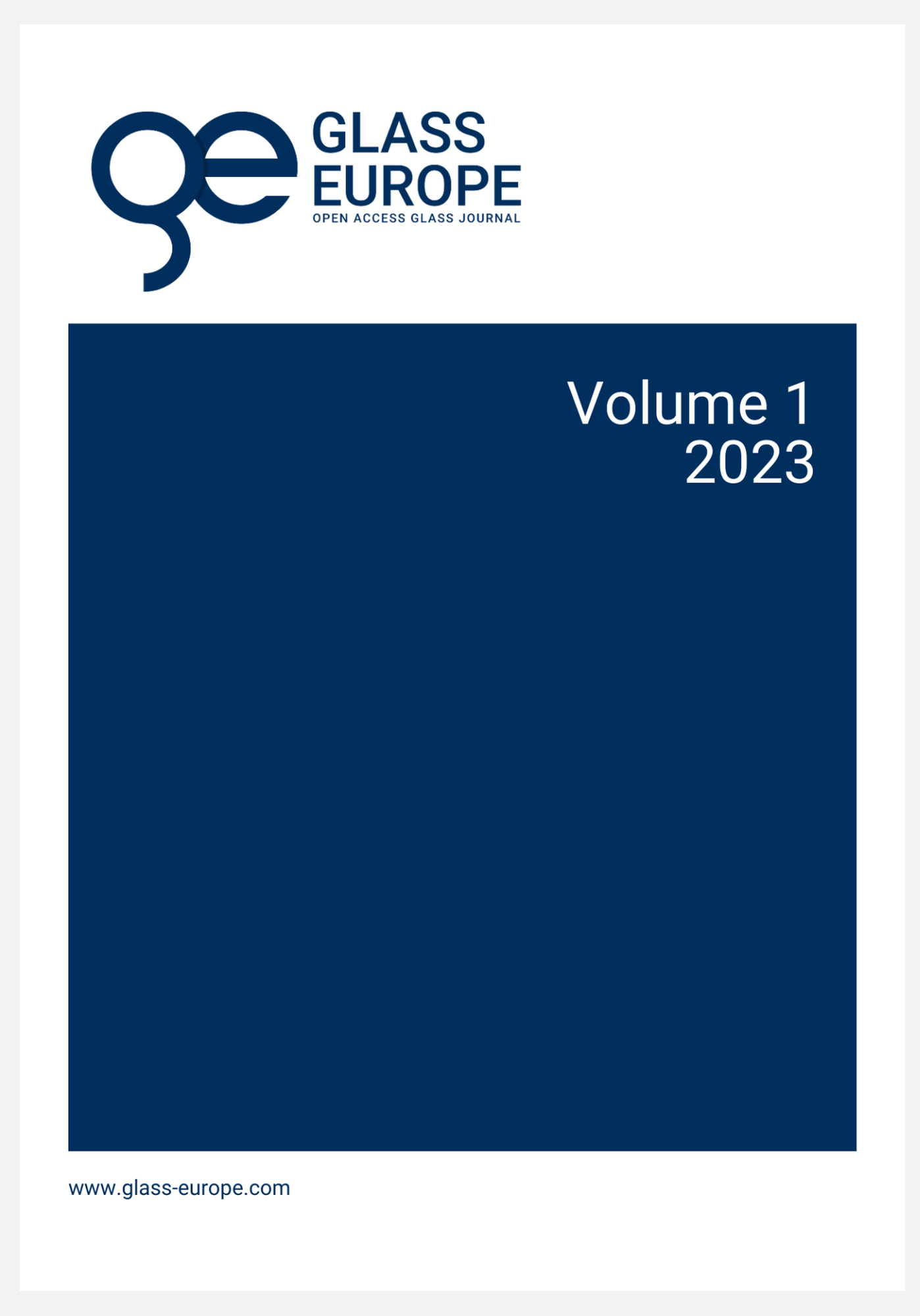 Cover Glass Europe Volume 1 2023