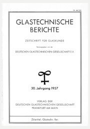 Cover Glastechnische Berichte, Jahrgang 30, 1957
